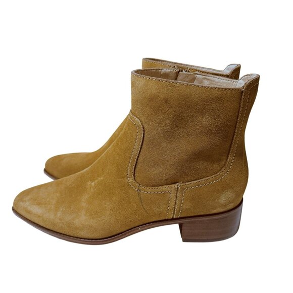 Cole Haan Womens Grand 360 Tan Ankle Boots Booties 8M Side Zip Topstitched NEW - Picture 2 of 7